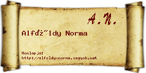 Alföldy Norma névjegykártya